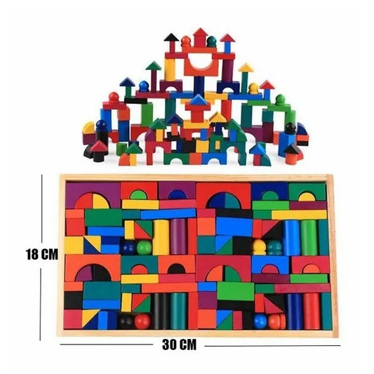 Bloque Madera 112 Piezas Kit Niños Educa